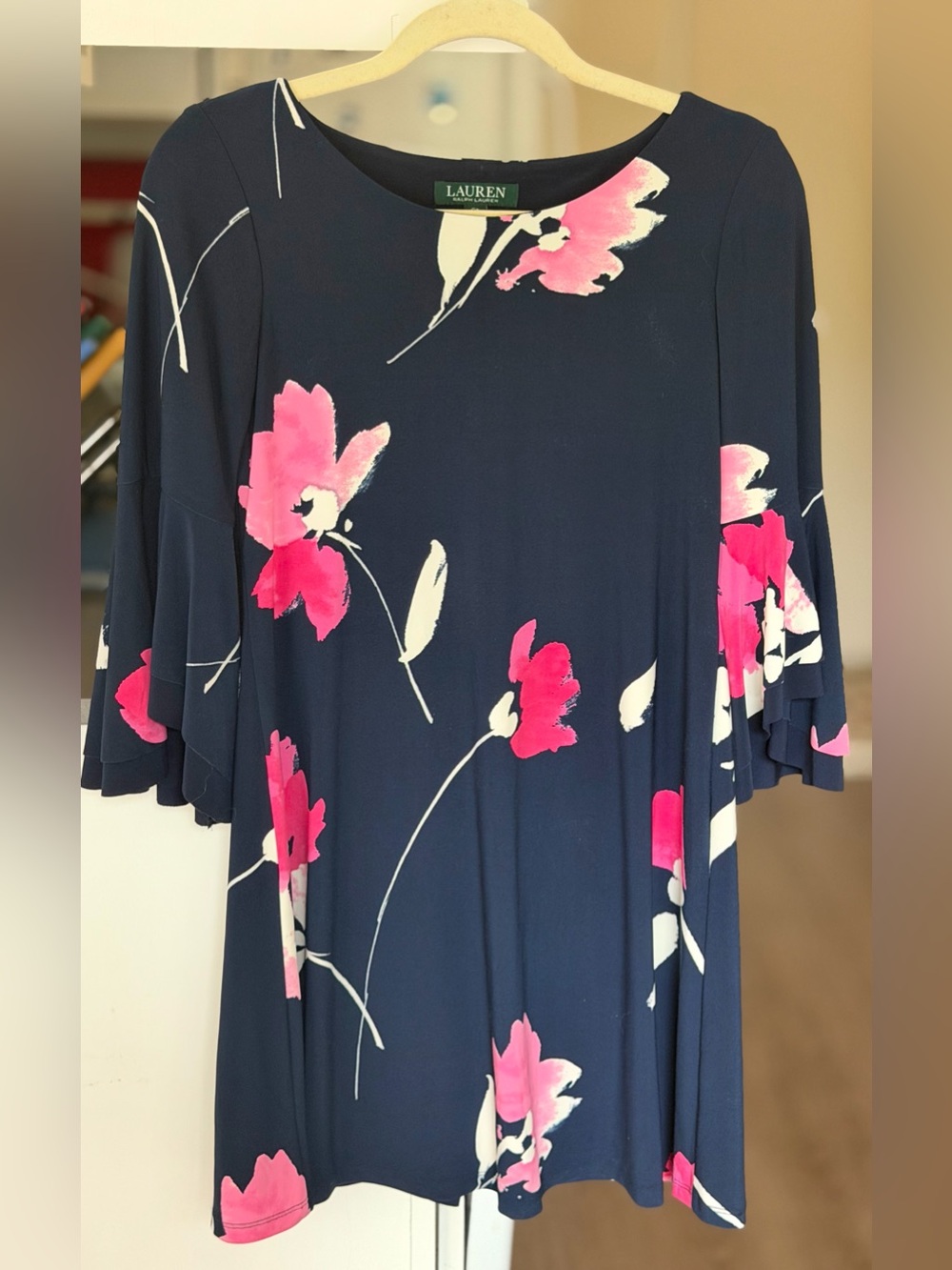 Ralph Lauren Navy Dress with Pink Floral Print